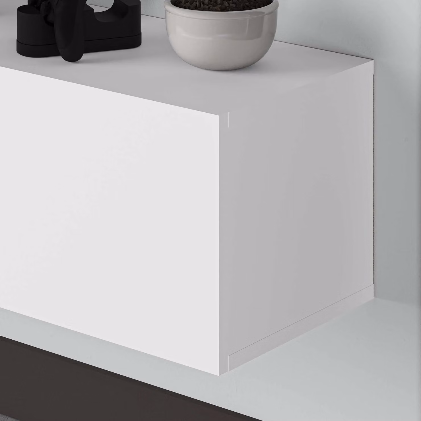 Decortie Francy Modern Wall Mounted Floating TV Unit, White, W/D/H: 180 x 32 x 30 cm, 2 Pack – 3