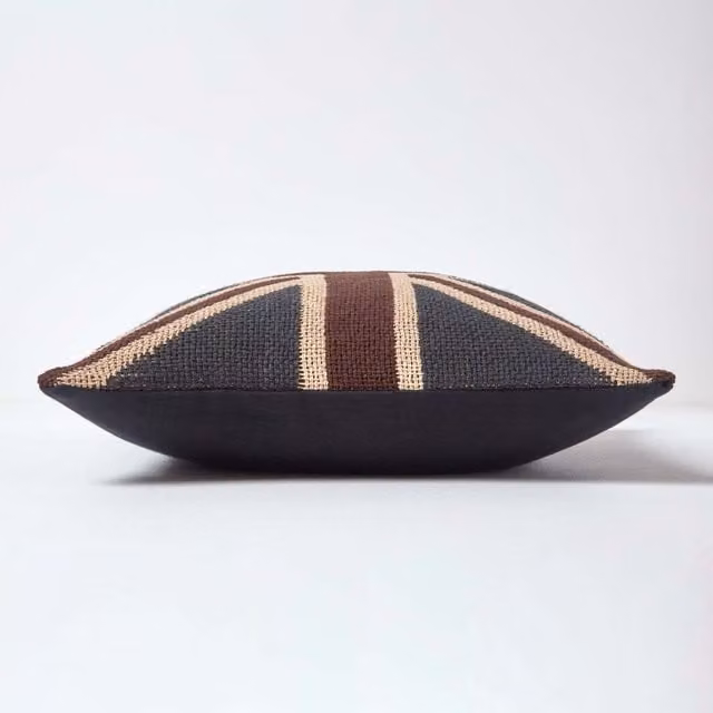 Homescapes Jacquard Union Jack Cushion Cover, Red, White and Blue, W/D/H: 45 x 45 x 0 cm