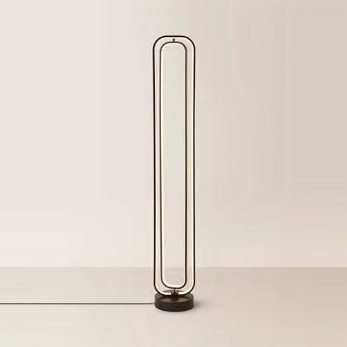 ValueLights Infinity Matte Black Revolving Integrated LED Floor Lamp