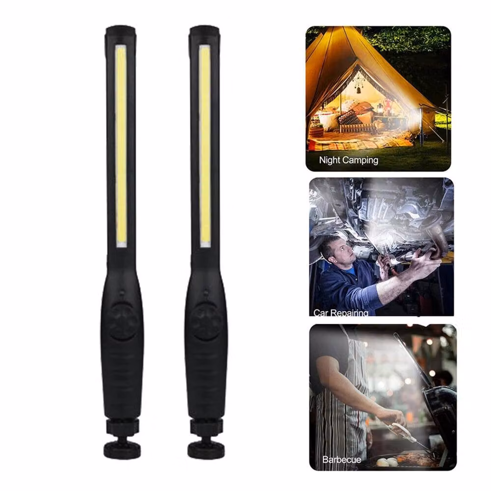 SPETLEK 2-Piece Set of Dimmable and Adjustable COB LED Handheld Work Lights in Black – 6