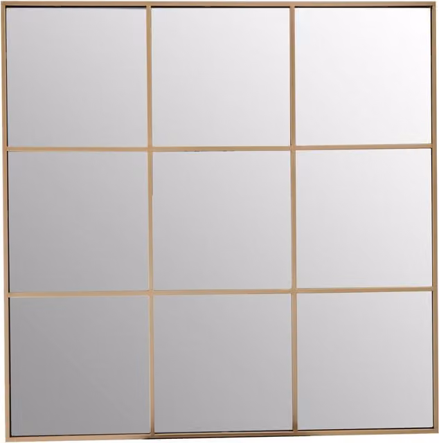 Orsina Oriel Geometric Square Gold Wall Mirror