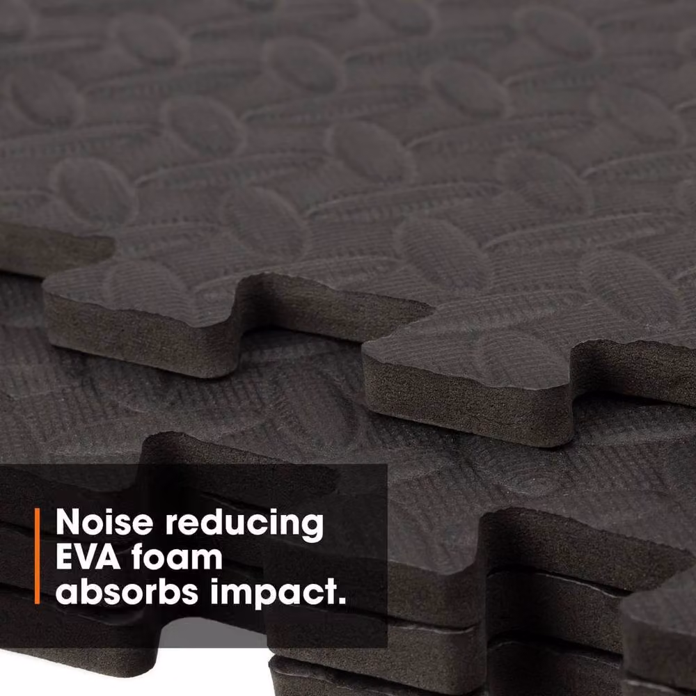 Kelvenix Structure Fitness EVA Foam Gym Flooring Mats in Black, W: 52 cm, L: 1000 cm – 4