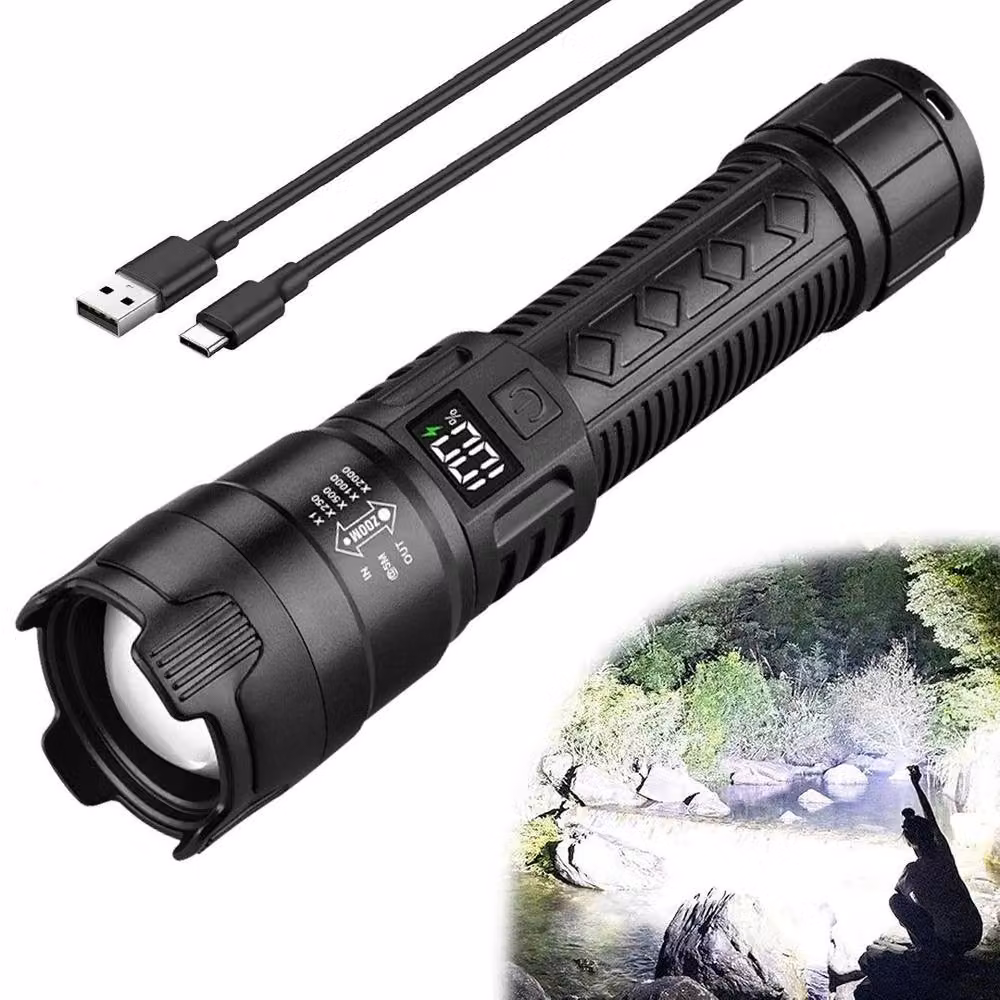 FLAVORA Lumen High Powered Super Bright LED Flashlight in Black – 3