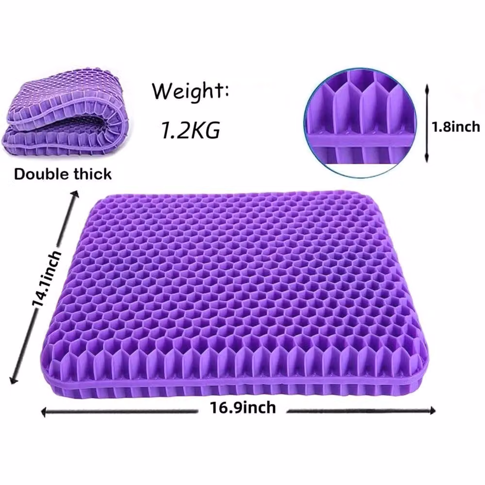 Nordara Orthopaedic Gel Foam Seat Cushion in Purple and Black, W/D/H: 60 x 60 x 4.57 cm – 2
