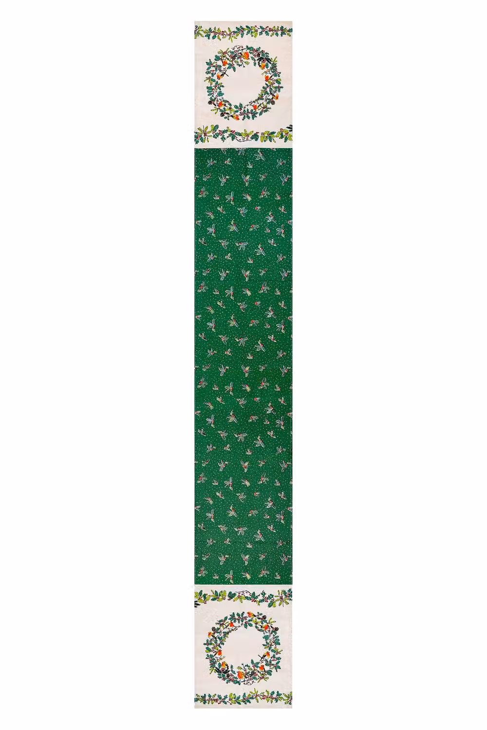 Ulster Weavers Christmas Robins Festive Print 100% Cotton Table Runner in Green – 2