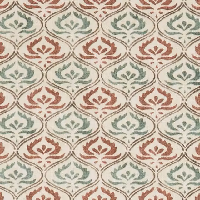 iLiv Pushkar Fabric Forest Green and Multicolour