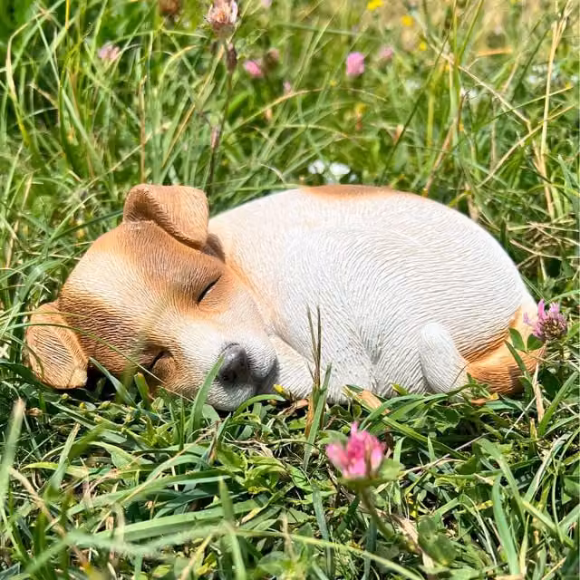 Farmwood Brown Sleeping Jack Russell Dog Garden Ornament