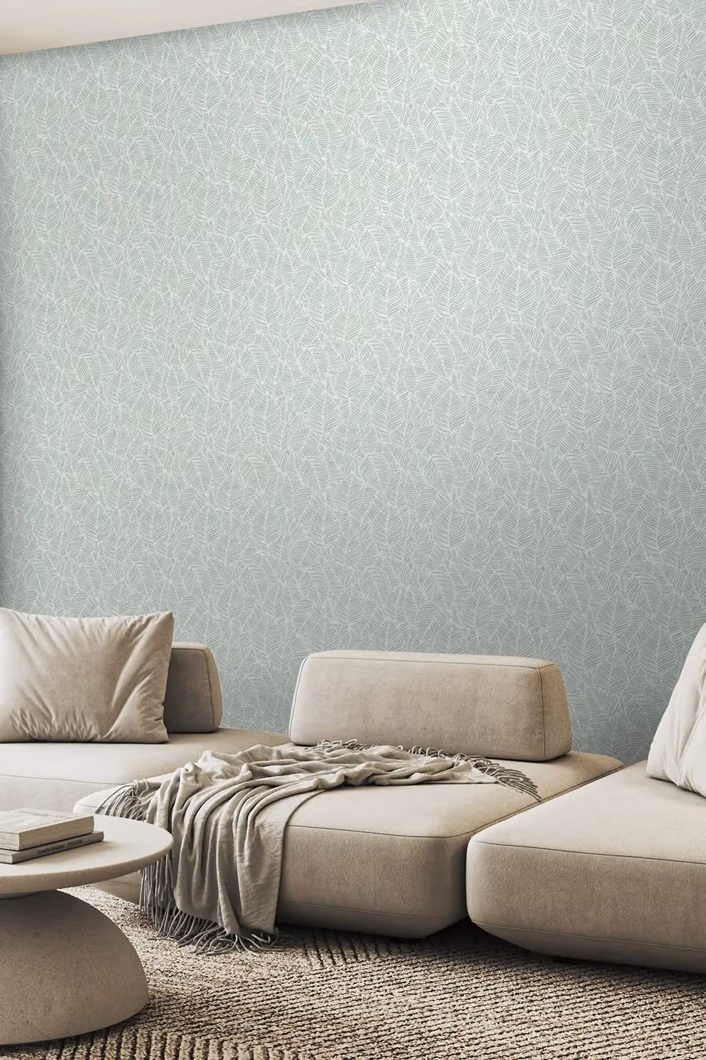 Hoopla Walls Zebra Leaf Botanical Wallpaper in Duck Egg Blue, 10m Roll – 2