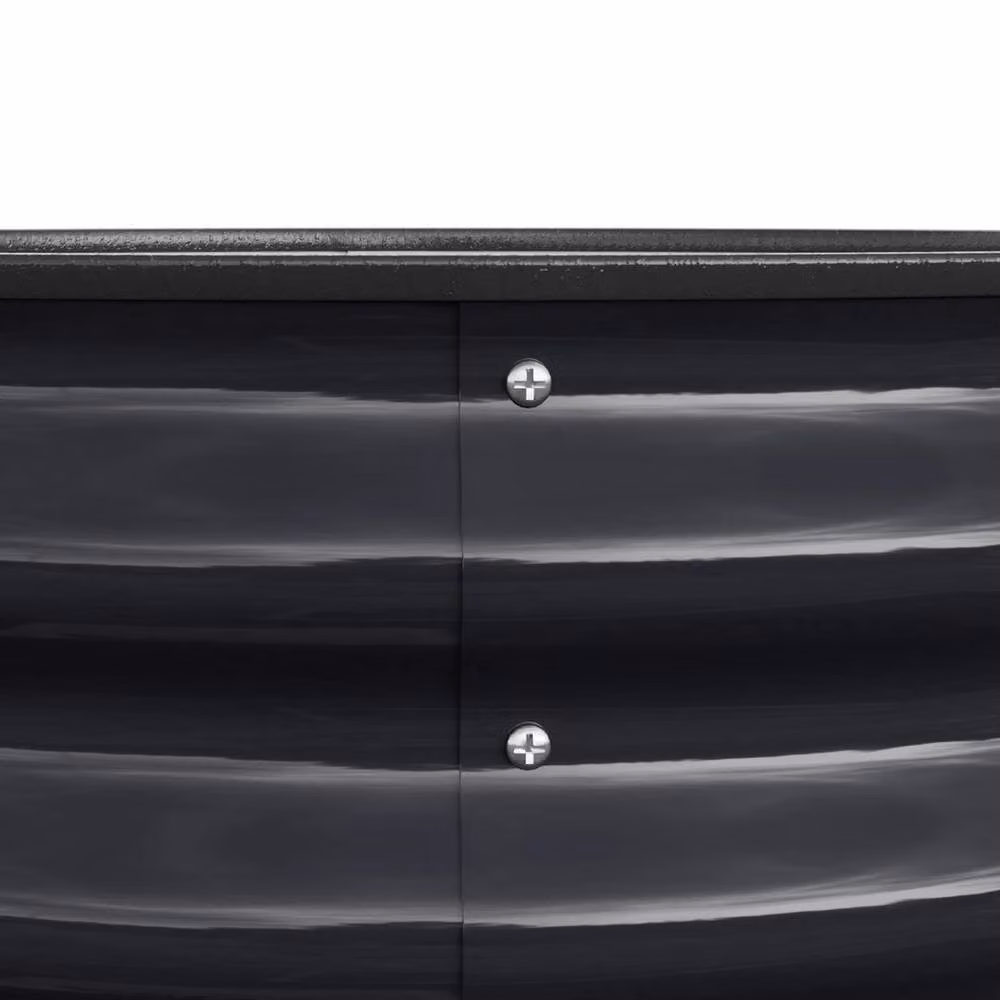 SPETLEK Dark Grey Metal Raised Bed Outdoor Elevated Planter W: 80 cm, D: 80 cm, H: 43 cm – 5