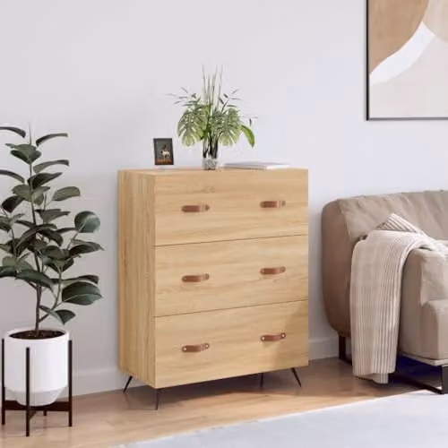 vidaXL Chest of Drawers in Sonoma Oak, Brown, W/D/H: 69.5 x 34 x 90 cm – 2