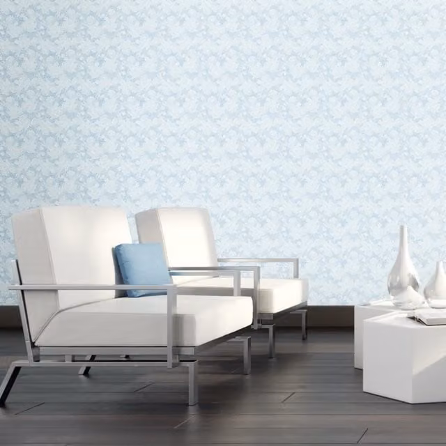 Hoopla Walls Paisley Abstract Botanical Wallpaper in Blue