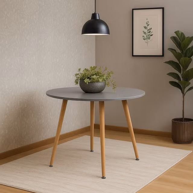 Kosy Koala Modern Round Grey Wood Dining Table