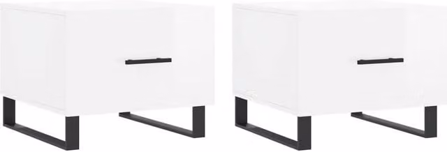 Berkfield Home Set of 2 High Gloss White Square Coffee Tables, W/D/H: 50 x 50 x 40 cm – 1