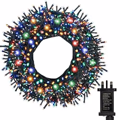 Globrite Multicolour 1000 LED String Fairy Lights with Remote Control and Timer for Indoor and Outdoor Decoration – 8