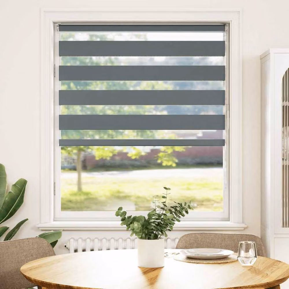 Berkfield Home Elegant Zebra Blind in Dark Grey, W/H: 100 x 100 cm – 3