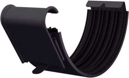 Lindab Half Round Steel Gutter Union in Matte Black, 125mm