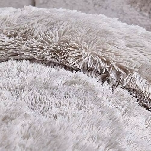 Catherine Lansfield Cuddly Deep Pile Faux Fur Duvet Cover and Pillowcase Set, Silver Grey, W/D/H: 180 x 200 cm – 2