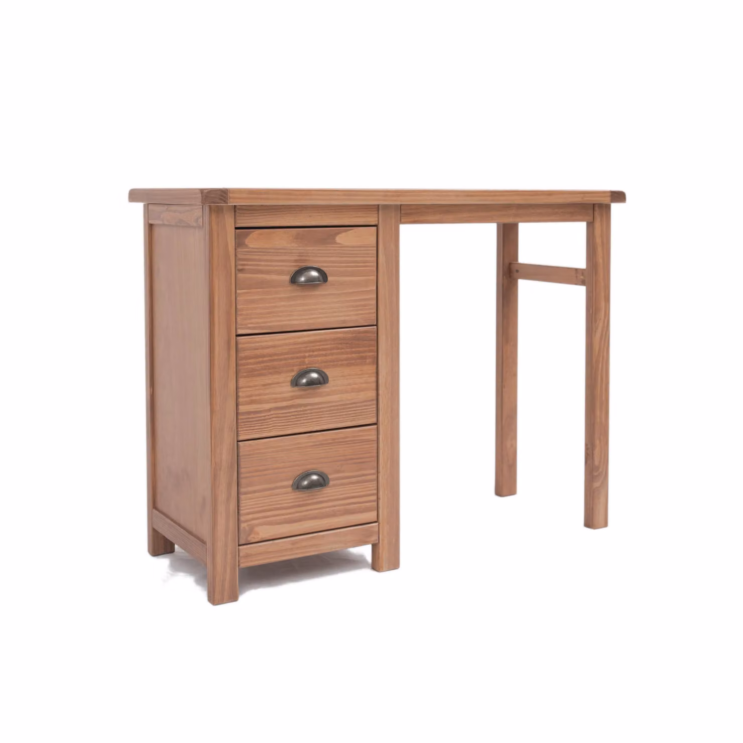 Cabinet Bits Padua 3 Drawer Dressing Table Desk in Brown with Brass Cup Handles – 2