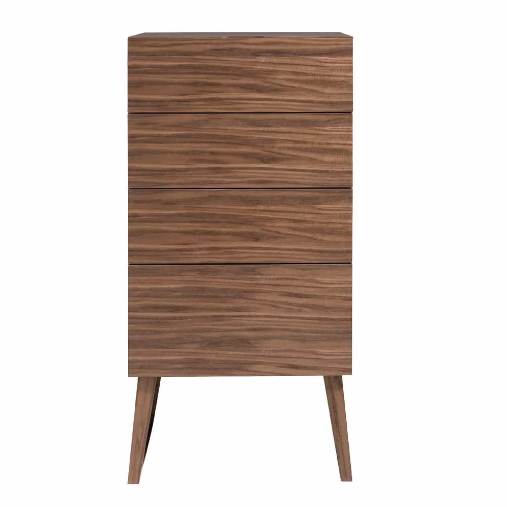 Angel Cerda Walnut 4-Drawer Chiffonier in Brown, W/D/H: 59 x 45 x 120 cm – 2