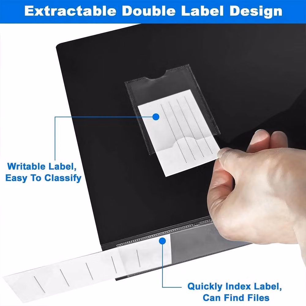 Ventryn 3-Piece Set of 75mm Foldable A4 Document Storage Box Files in Black – 5