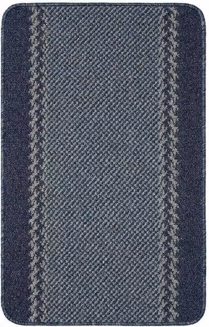 The Rug Shop UK Blue Striped Machine Washable Anti-Slip Polypropylene Floor Mat, W: 67 cm x L: 180 cm – 1