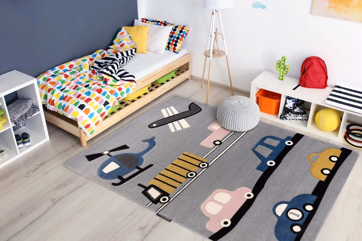 RugsX Petit Grey Kids Motif Polypropylene Rectangular Rug, W: 180 cm, D: 270 cm – 4
