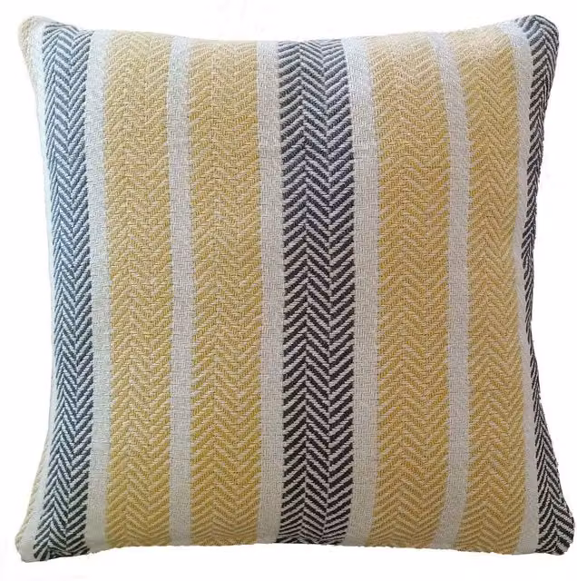 Zara Pure Cotton Square Cushion Cover in Yellow, W: 60 cm