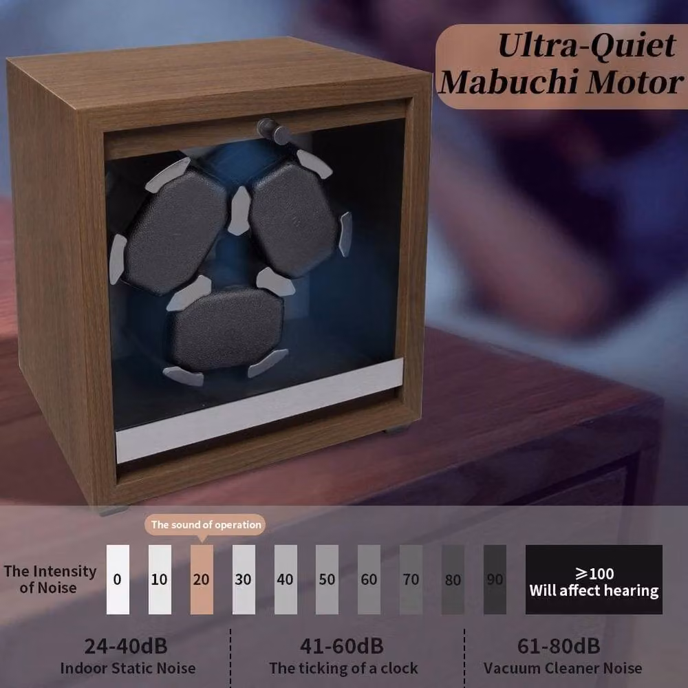 FORGEVIO 3 Slot Automatic Mechanical Watch Winder in Brown – 3