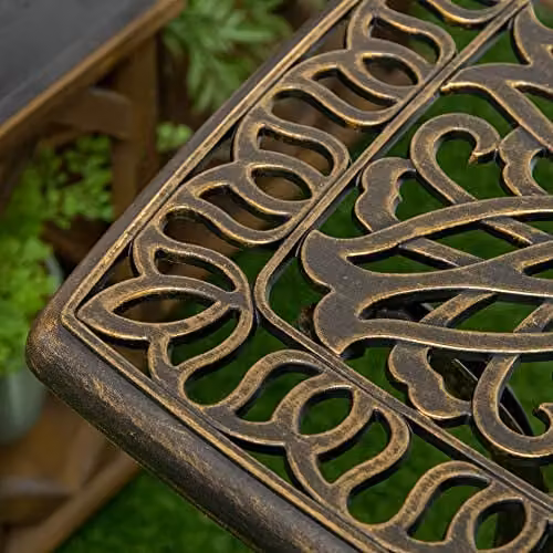Outsunny Bronze Cast Aluminium Outdoor Garden Table, W/D: 54 x 54 cm – 7