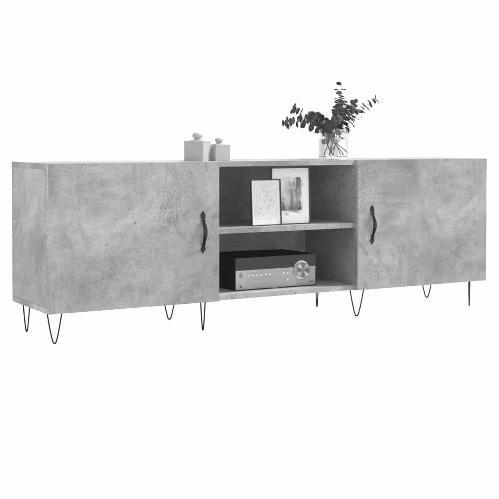 Berkfield Home Industrial TV Cabinet in Concrete Grey, W/D/H: 150 x 30 x 50 cm – 2