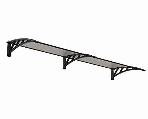 Palram Canopia Neo Twinwall Door Awning Canopy in Grey, W76 x H25 x L238 cm – 2