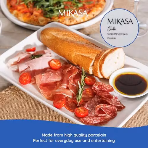 Mikasa Chalk Rectangle White Porcelain Serving Platter – 3