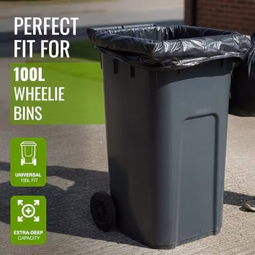 Ecobag Black Heavy-Duty Refuse Sacks, 100 l, 50 Pack – 3