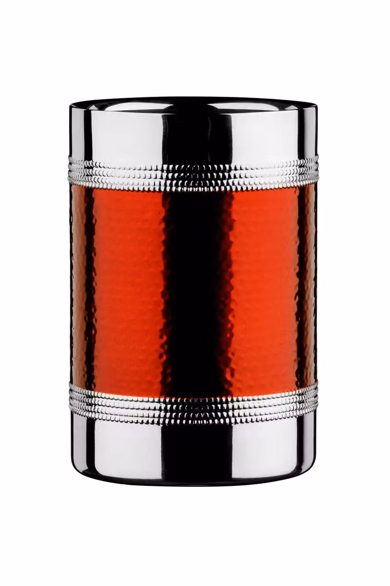 Orsina Hammered Stainless Steel Bottle Cooler in Red and Silver – 3