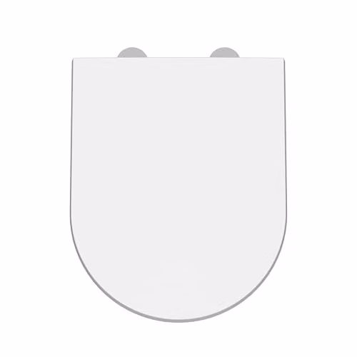 Balterley D Shape Soft Close Toilet Seat in White, W/D/H: 37.0 x 45.0 x 4.0 cm – 1