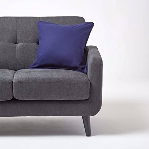 Homescapes Plain Navy Blue Cotton Square Cushion Cover, W/D/H: 45 x 45 x 45 cm – 4