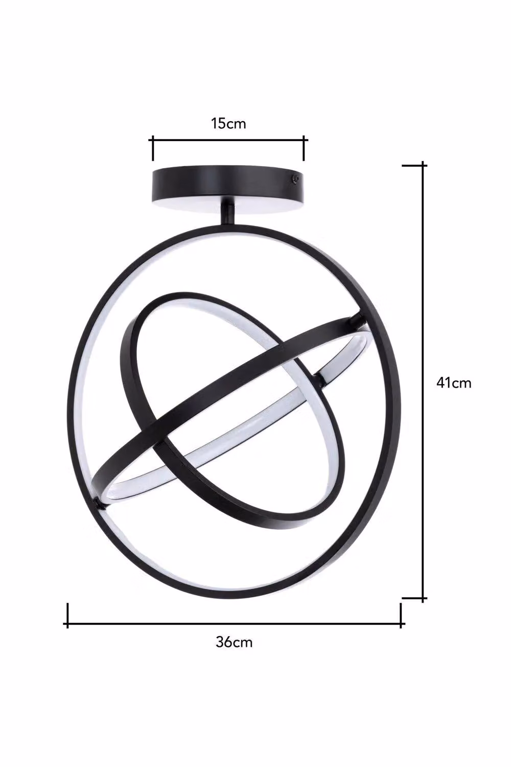 BHS Lighting Ingel Modern Metal Flush Ceiling Light in Black – 4