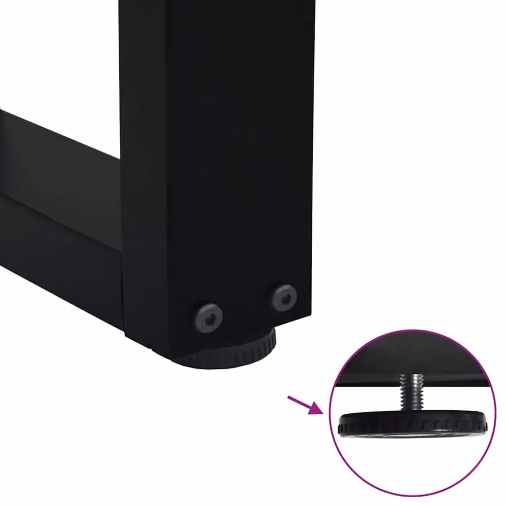 Berkfield Home V-Shape Dining Table Legs, 2 Piece Set, Black Matt Steel, H: 72 cm, W: 100 cm – 4