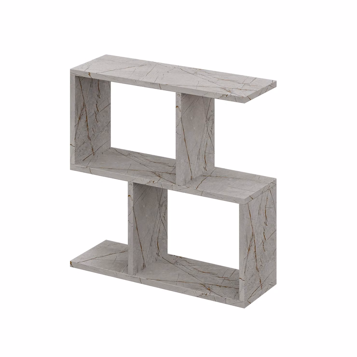 Decortie Modern 4-Compartment Side Table in Gold and White, W/D/H: 60 x 60 x 60 cm – 2