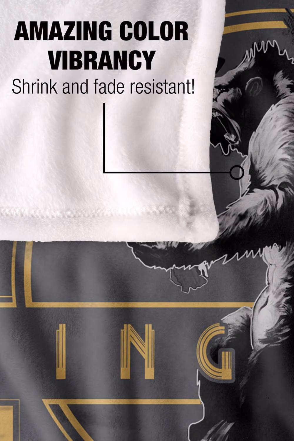 Warner Bros. King Kong Deco Super Soft Fluffy Throw Blanket, Multicolour, Extra Large – 5