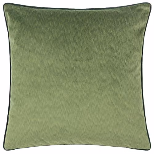 Paoletti Torto Square Green Velvet Polyester Filled Cushion