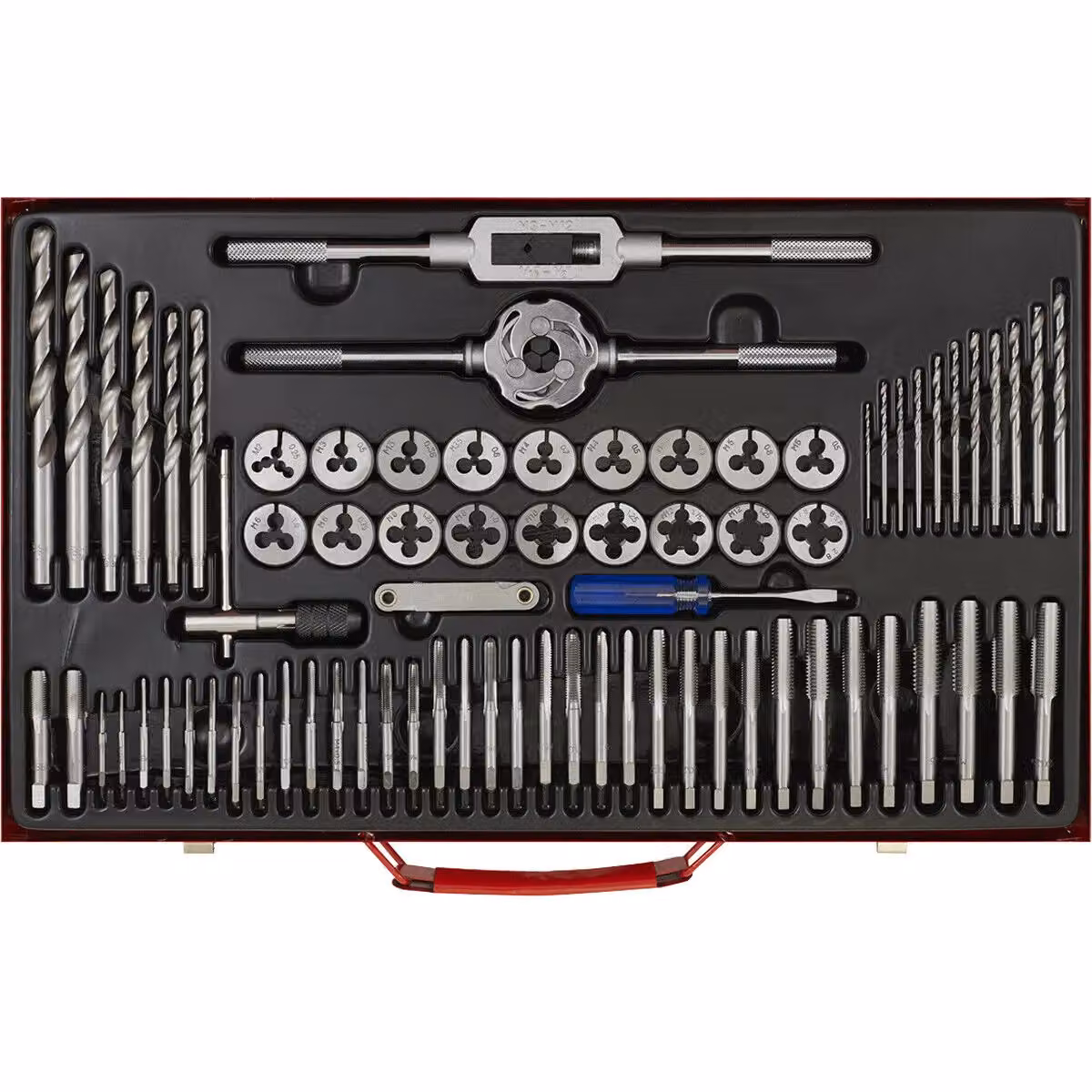 Loops 76pc Metric Tap and Split Die Set M3 to M12 Steel Threading Tool in Silver and Multicolour – 3