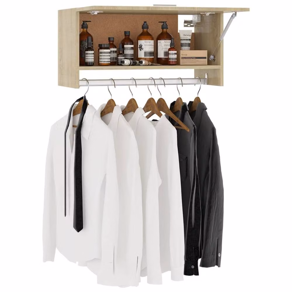 Berkfield Home Sonoma Oak Wardrobe in Light Brown, W/D/H: 70 x 32.5 x 35 cm – 2