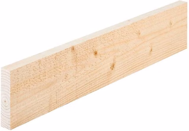 Snowdon Timber Products Ltd Rough Sawn Softwood Timber, Natural, Pack of 6, W: 15.0 cm, D: 2.5 cm, L: 2.4 m