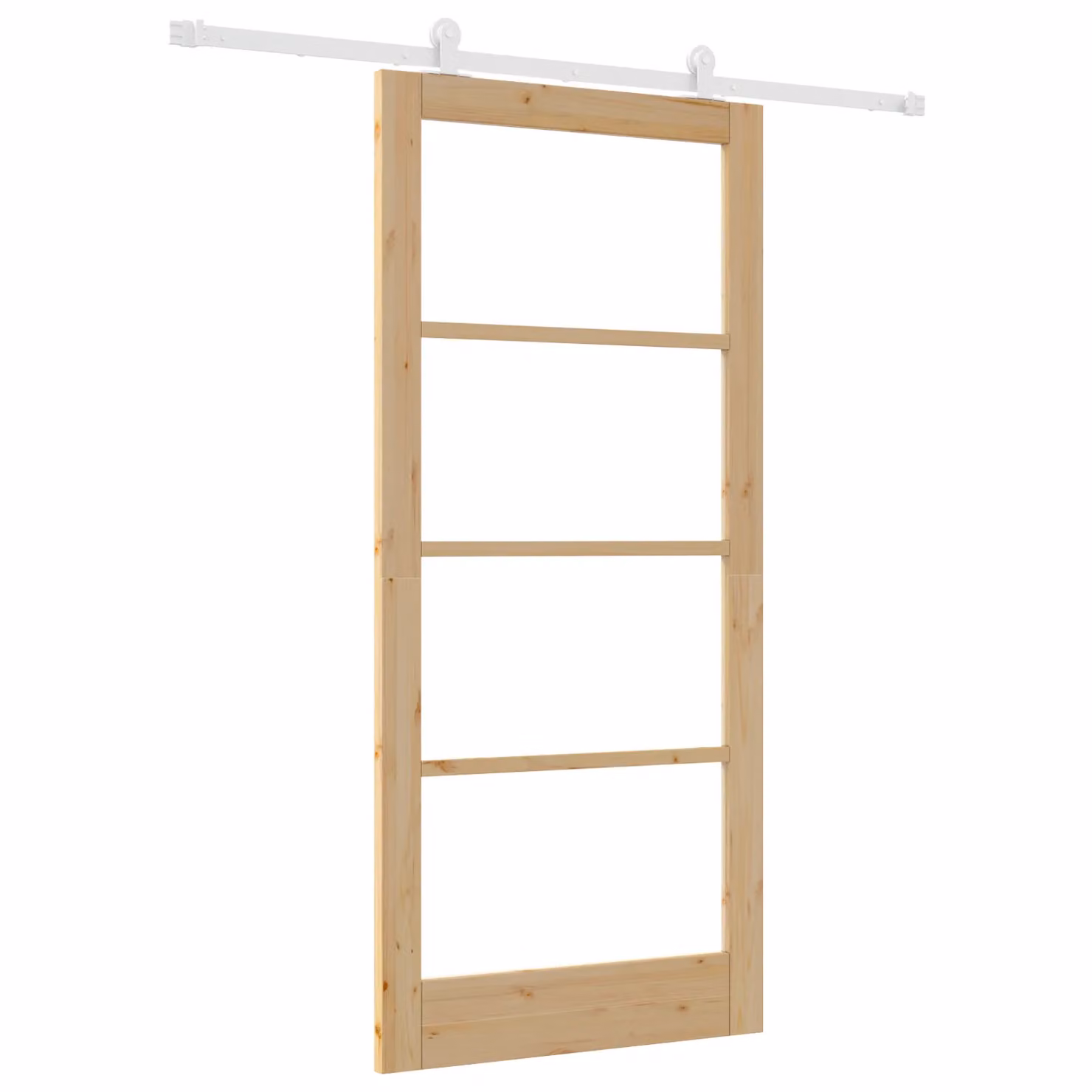 Berkfield Home Orkdal Sliding Door with Hardware Set in Beige, Solid Wood and Glass – 2