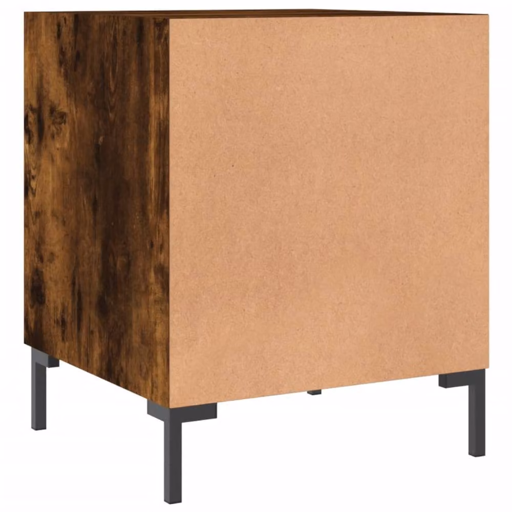 Berkfield Home Set of 2 Smoked Oak Bedside Cabinets in Brown, W/D/H: 40 x 40 x 50 cm – 5