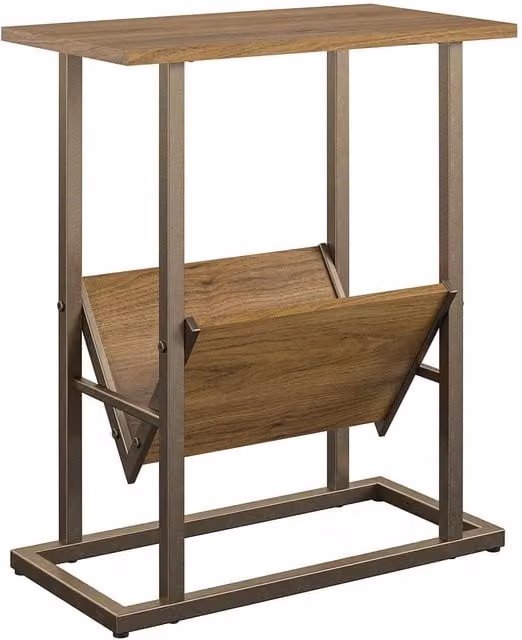 Novogratz Regal Mid-Century End Table in Brown Walnut