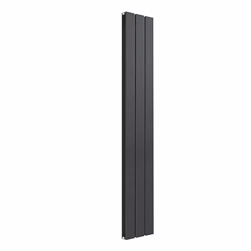 Bathroom Kingdom Anthracite Double Flat Panel Vertical Steel Radiator, H x W: 180 x 21.8 cm – 2
