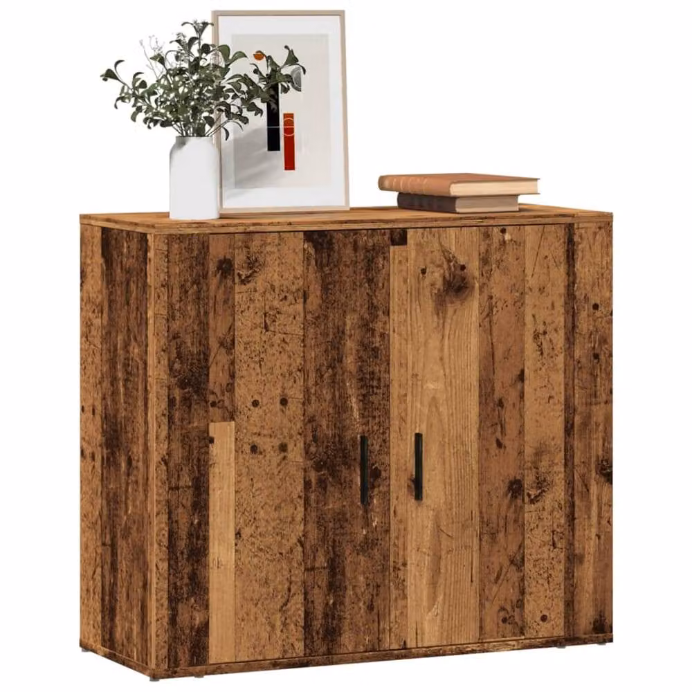 Berkfield Home Rustic Old Wood Sideboard in Brown, W/D/H: 80 x 33 x 70 cm – 3
