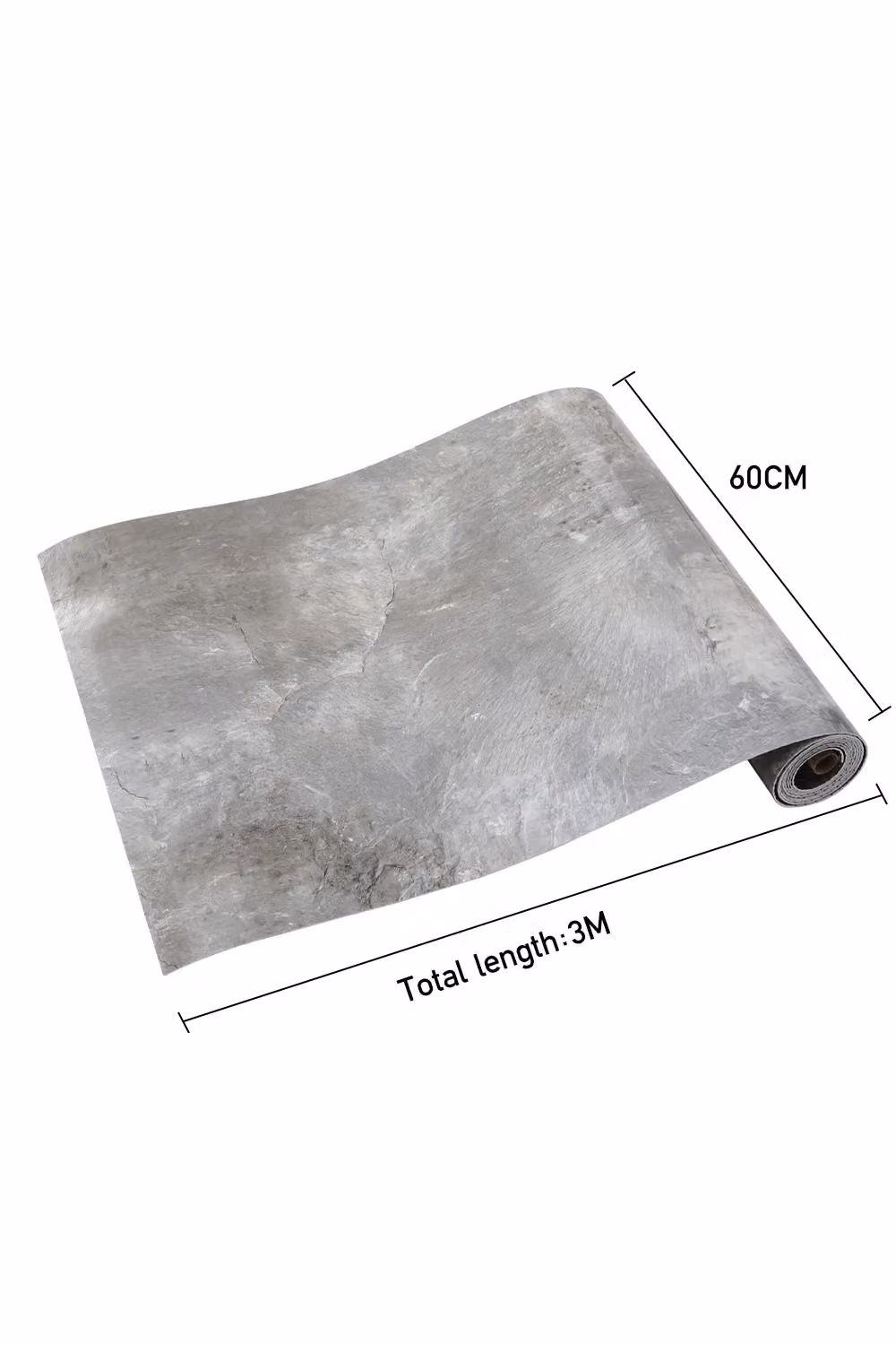 Living and Home 3M x 60cm Grey Marble Effect Self Adhesive Vinyl Wallpaper Roll – 2